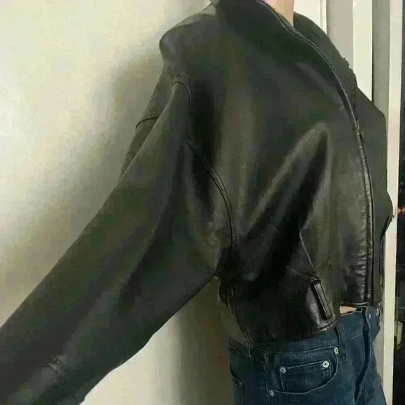 Sexy party cocktail waist length vegan leather jacket size medium - Picture 4 of 7